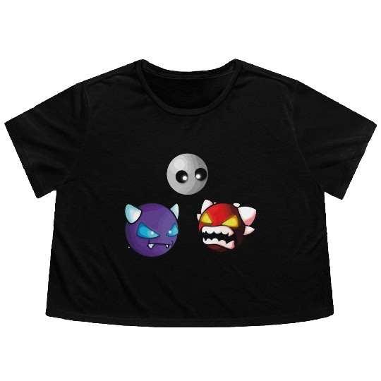geometry dash insane game Flowy Cropped Tees