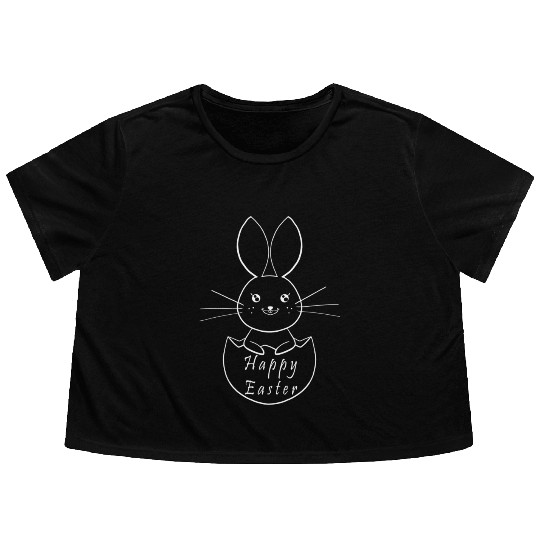happy Easter bunny Flowy Cropped Tees