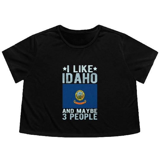 Idaho Flag US State Flowy Cropped Tees