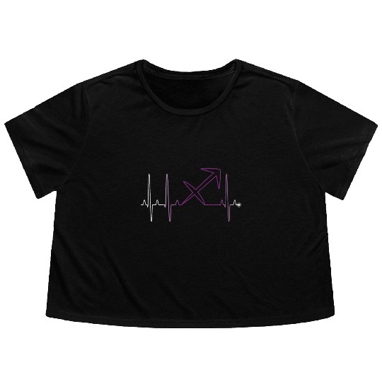 Sagittarius Heartbeat Flowy Cropped Tees