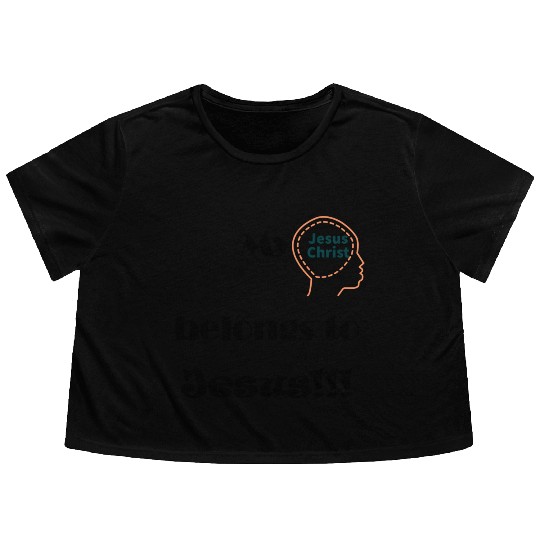 My mind belong to Jesus Flowy Cropped Tees