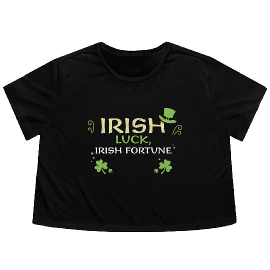 Irish luck, Irish fortune Flowy Cropped Tees