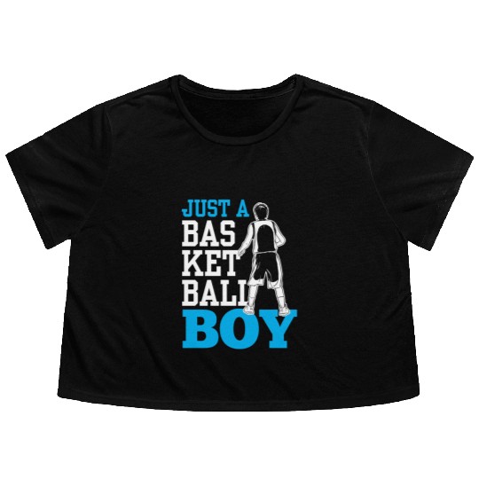 Just A Basketball Boy Player Team Coach Match Flowy Cropped Tees