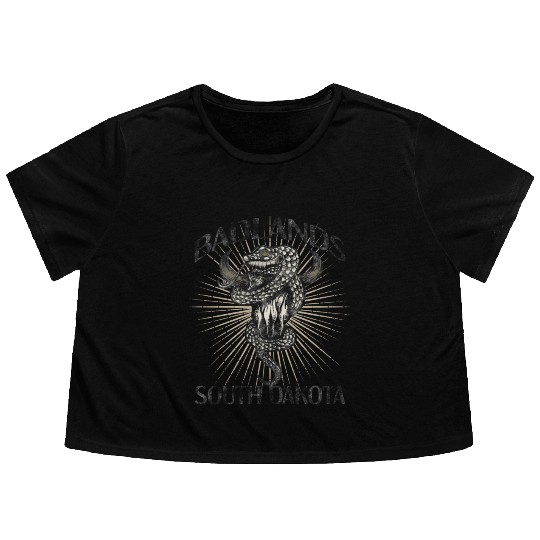 Badlands Us National Park South Dakota Bison Flowy Cropped Tees
