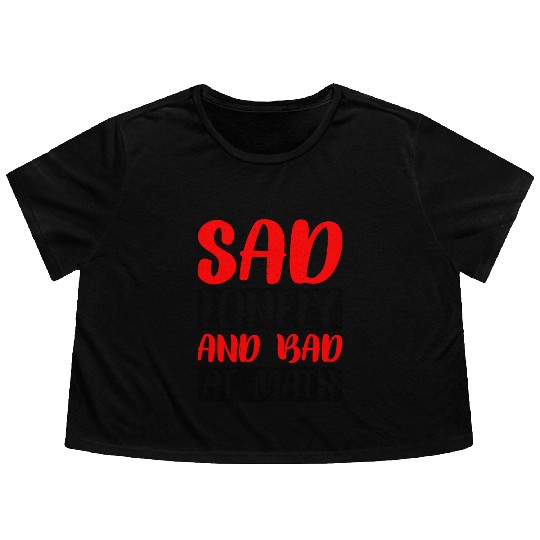 Sad Lonely And Bad At Math 2 Flowy Cropped Tees