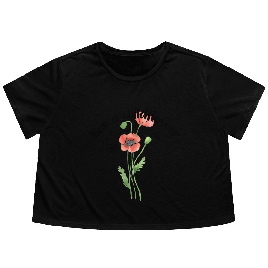 Bee a wildflower, poppies Flowy Cropped Tees