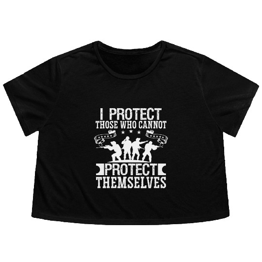 Soldier i protect those who cannot military army Flowy Cropped Tees