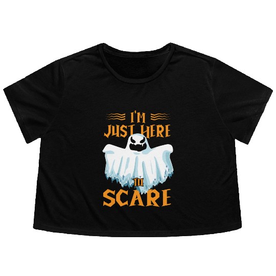 Halloween Paranormal Ghost Hunters Horror Fans Flowy Cropped Tees