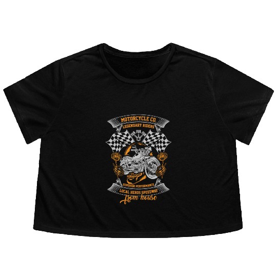 MOTORCYCLE CO LEGENDARY RIDERS Flowy Cropped Tees