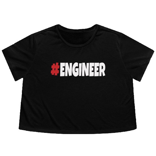 #engineer red&white Flowy Cropped Tees