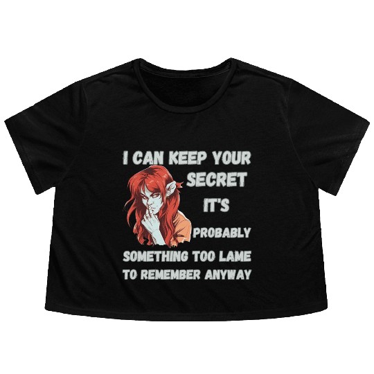 Keep A Secret, Too Lame To Remember Flowy Cropped Tees