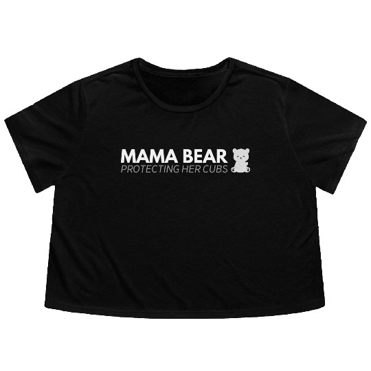 Mama Bear protecting her cubs Flowy Cropped Tees