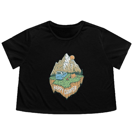 Happy Camper Explore The Nature Flowy Cropped Tees