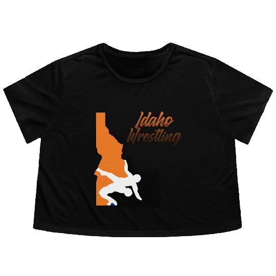 Idaho Wrestling (State Colors) Flowy Cropped Tees