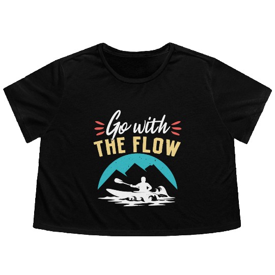 Go With The Flow Kayaking Paddle Flowy Cropped Tees