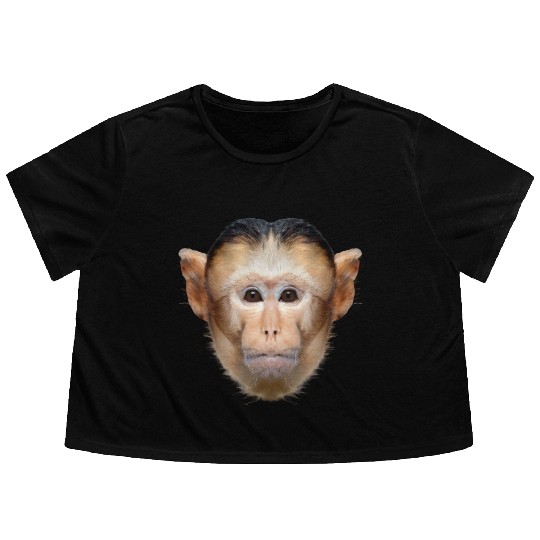 Capuchin Monkey Face Flowy Cropped Tees