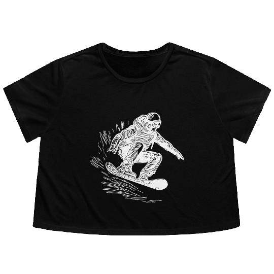 Snowboarding Jump Style Crass Snowboard Move Flowy Cropped Tees