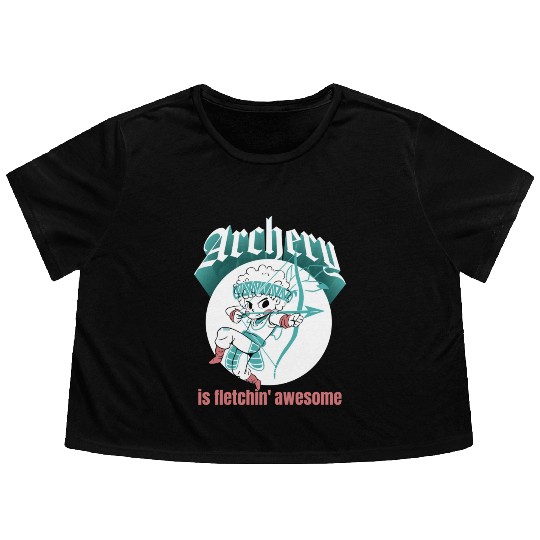 Bow Hunting Arrow and Archery Quote Design Archery Flowy Cropped Tees