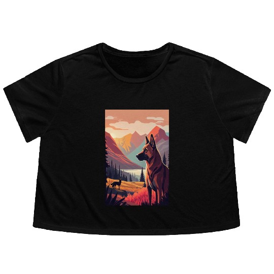 Belgian Malinois Nature Flowy Cropped Tees