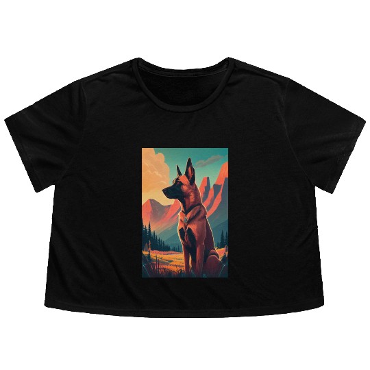 Belgian Malinois Nature Flowy Cropped Tees
