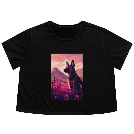 Belgian Malinois Nature Flowy Cropped Tees