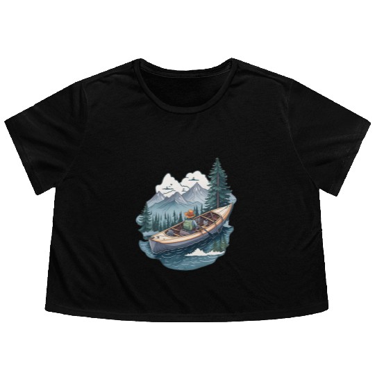 Travel kayak tour Flowy Cropped Tees