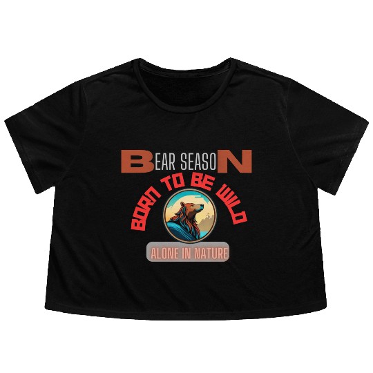 BORN TO BE WILD BEAR Flowy Cropped Tees
