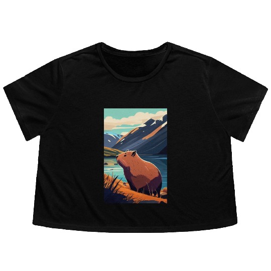 Capybara Nature Capibara Flowy Cropped Tees