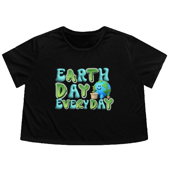 Earth day everyday Flowy Cropped Tees
