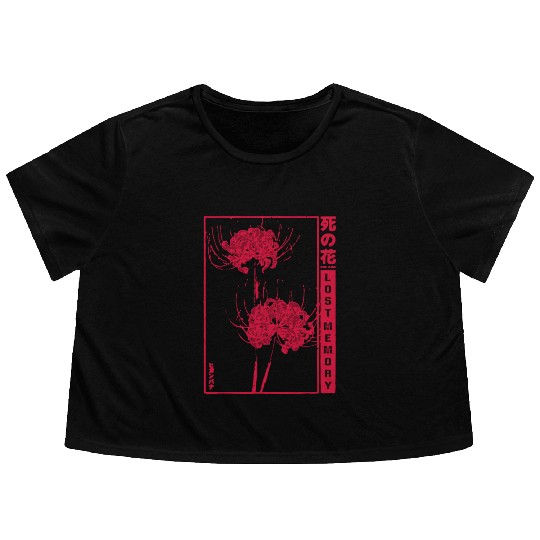 Lost Memory - red spider lily Flowy Cropped Tees