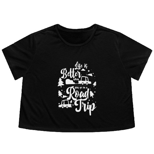 Adventure Camping Tourist Flowy Cropped Tees