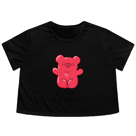 Gummy A Bread Cute Candy Flowy Cropped Tees