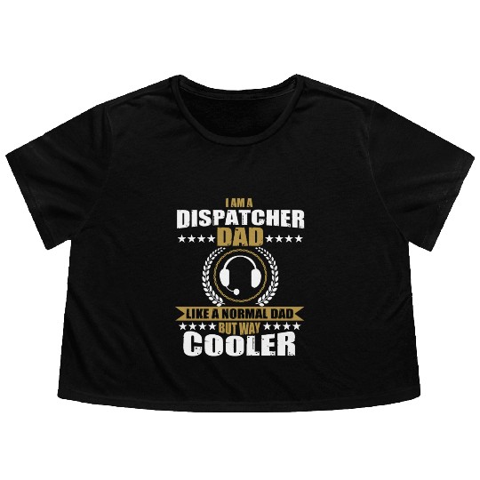 Funny Dispatcher Dad Saying 911 Emergency Calls Flowy Cropped Tees