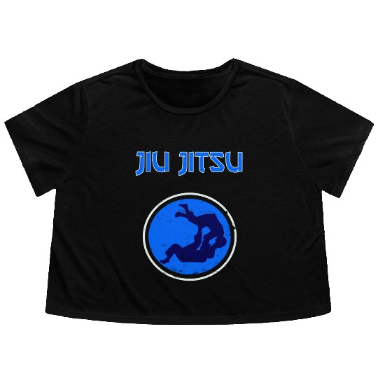 Jiu Jitsu Jiu Jitsu Bjj Mma Blue Dot Flowy Cropped Tees