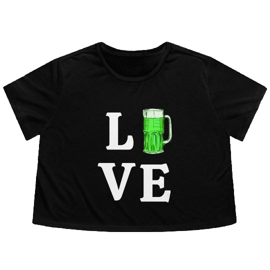 Love Green Beer Flowy Cropped Tees
