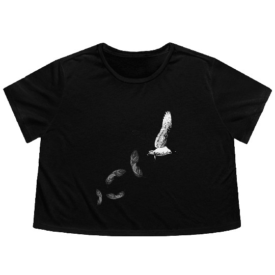 hummingbird parrot owl wing feather pigeon sparoow Flowy Cropped Tees