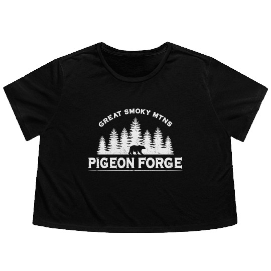 Pigeon Forge Tennessee Great Smoky Mountains Flowy Cropped Tees