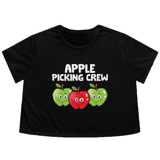 Apple Farmer Apple Lover Fruit Funny Apple Picking Flowy Cropped Tees