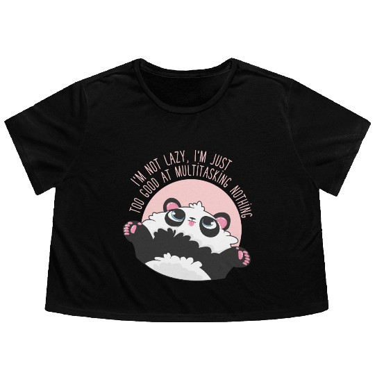 Sleepy Panda Lazy Slow Morning Sunday Flowy Cropped Tees