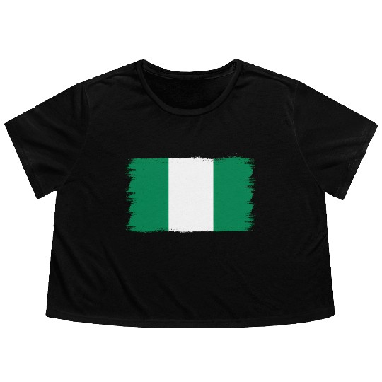 Nigerian Flag Nigeria Flowy Cropped Tees