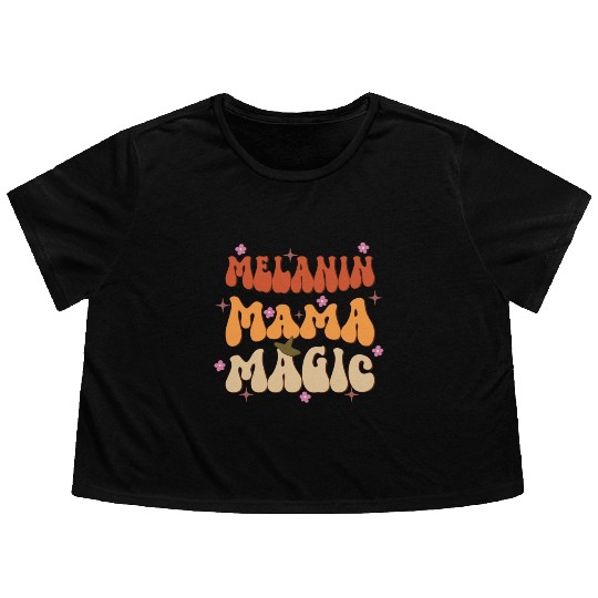 Melanin Mama Magic, Independence Day Flowy Cropped Tees