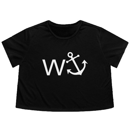 W Anchor Wanker Jerk Slang Flowy Cropped Tees