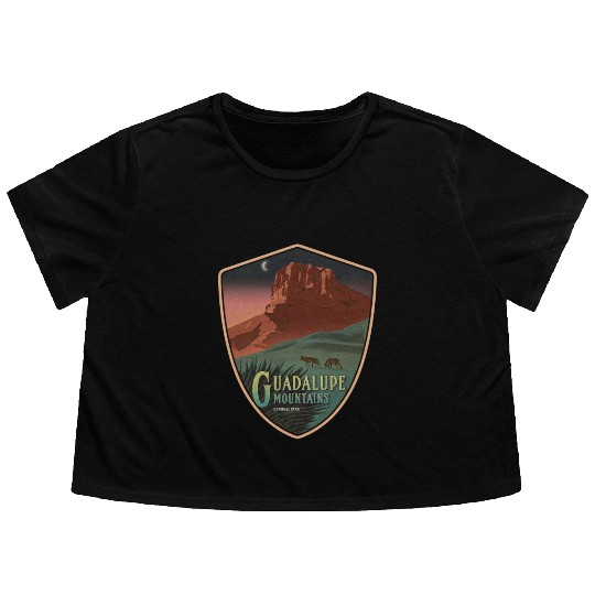 guadalupe mts national park Flowy Cropped Tees