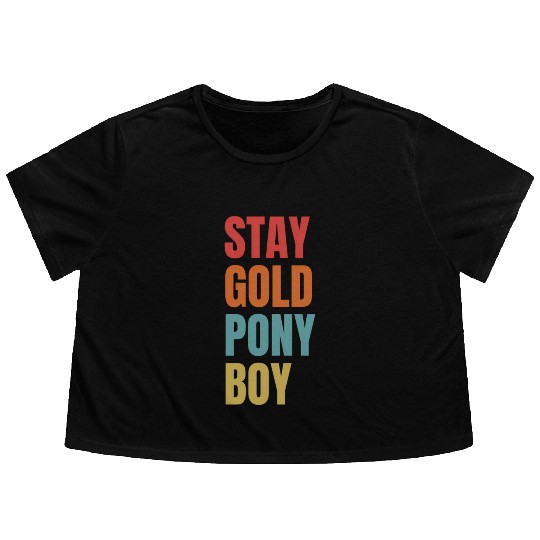 Stay Gold Pony Flowy Cropped Tees