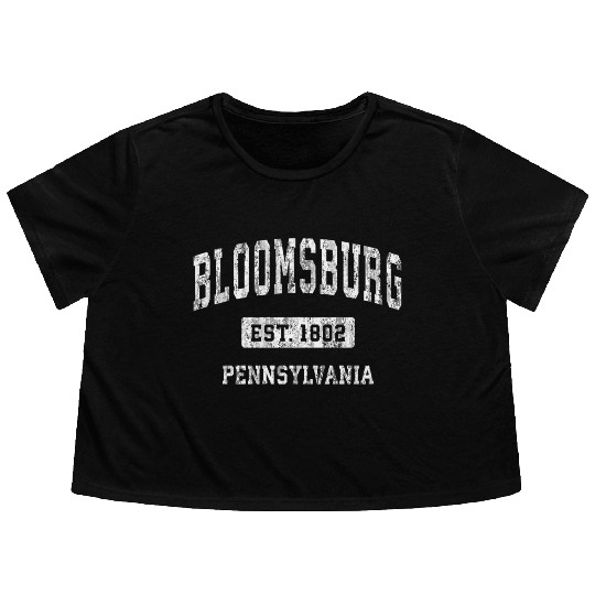 Bloomsburg Pennsylvania Pa Sports Established Flowy Cropped Tees