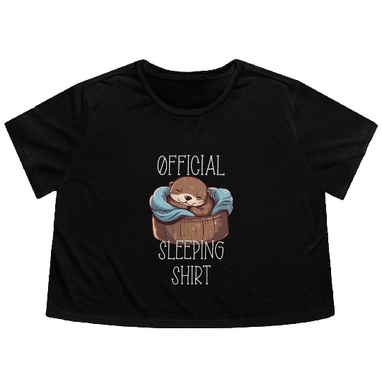 Official sleeping pajama Flowy Cropped Tees sea otter