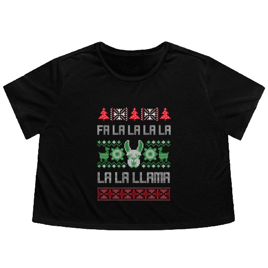 Fa La La Llama Ugly Llama Flowy Cropped Tees