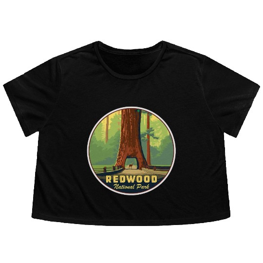Redwood National Park Flowy Cropped Tees