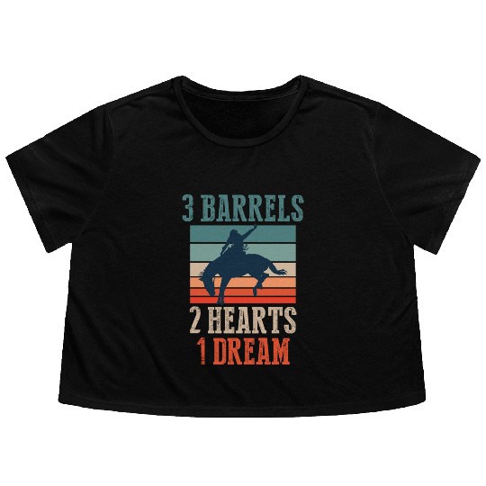 Barrel Racing Rodeo Flowy Cropped Tees