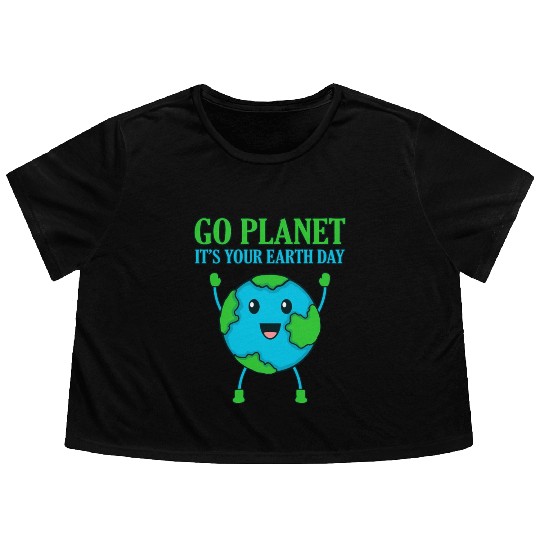It'S Your Earth Day Planet Save Earth'S Day Flowy Cropped Tees